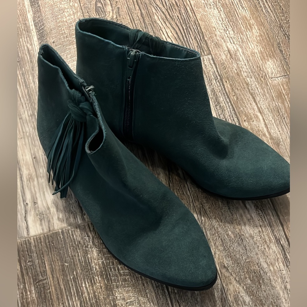 Teal Suede booties